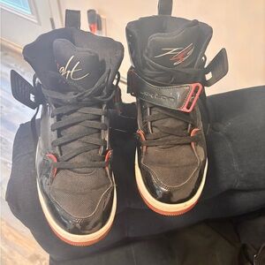 Jordan Black and Red High-Top Sneakers